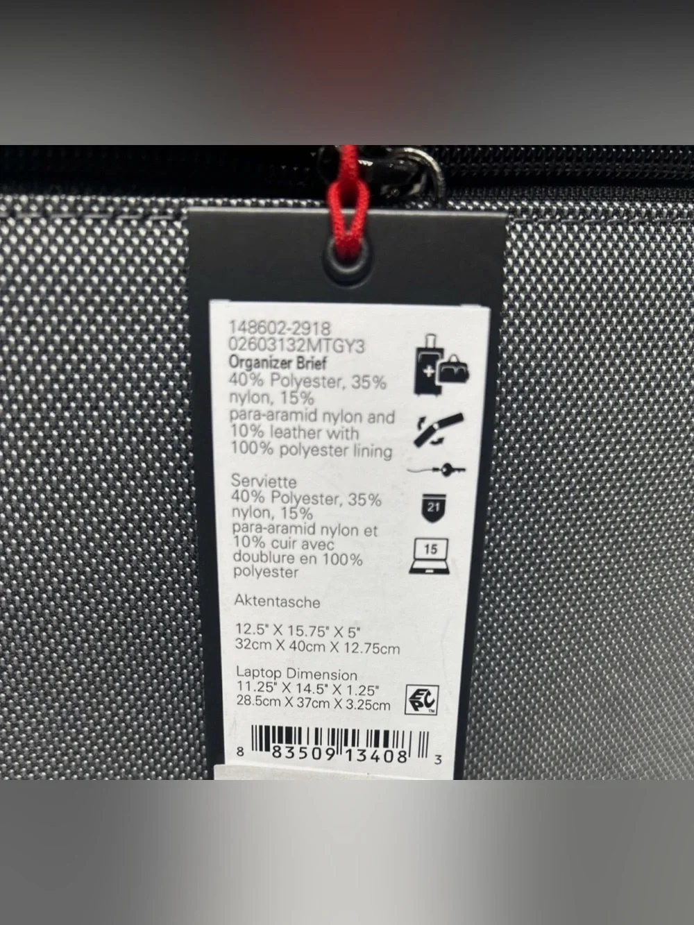 NEW Tumi ALPHA X 15.75” Organizer Laptop Brief Briefcase - METEOR GRAY & BLACK